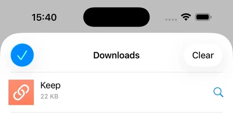 Safari showing the completed Keep Shortcut download on an iPhone.